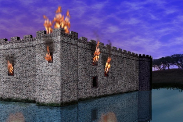 Creation of Castle on fire: Step 9